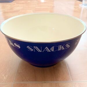 World Market Blue & White Large Popcorn Serving Snack Bowl